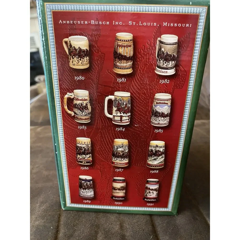 NIB 7” Budweiser Clydsdale 2004 25th Anniversary Handcrafted Holiday Stein